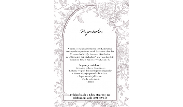 Fotka pre článok Pozvánka