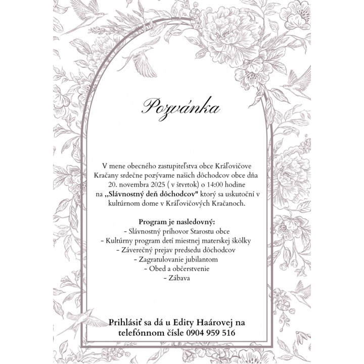 Menšia fotka pre článok Pozvánka